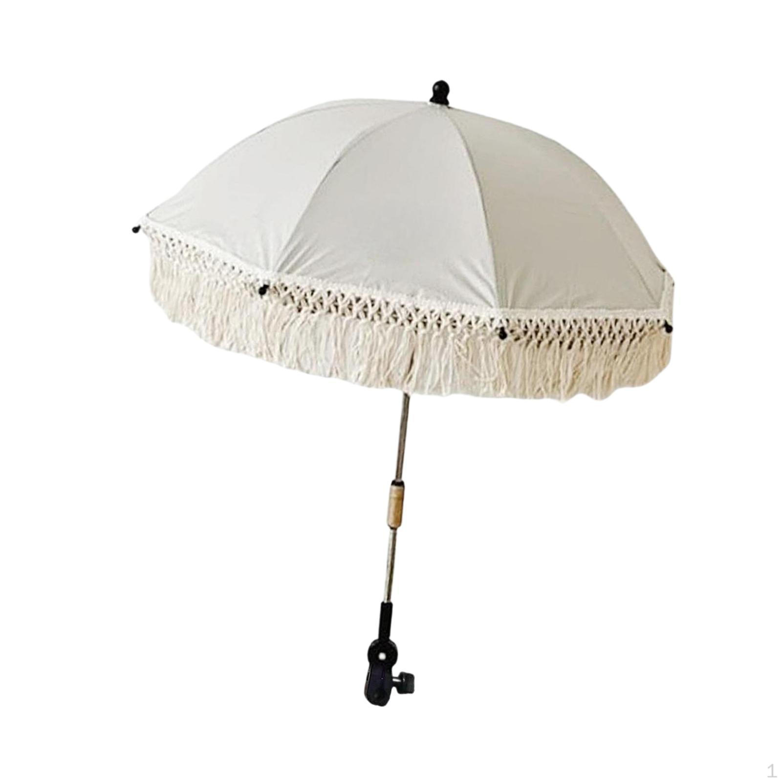 

Umbrella Stylish Embroidered Bear Pattern Universal Parasol Canopy with Clamp for Outdoor Activities