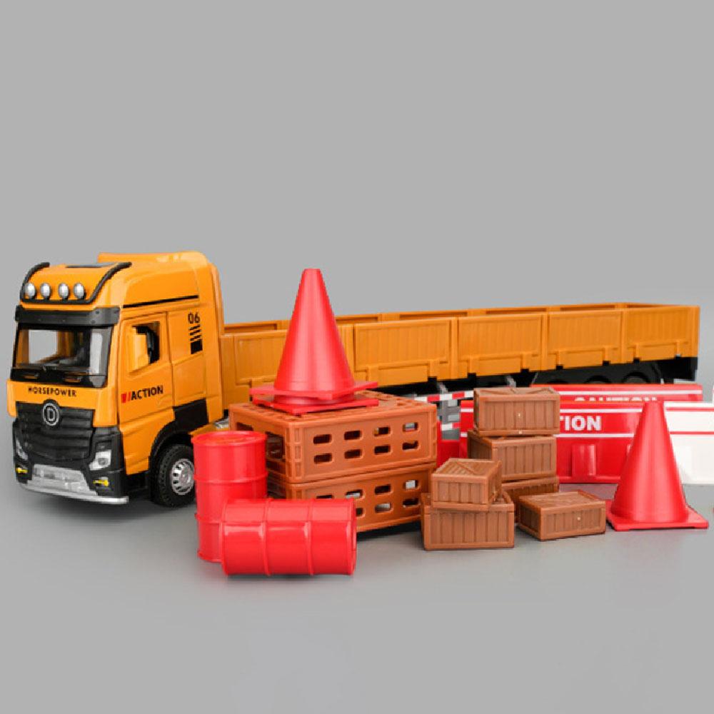 1:32 Erweitertes Straßensperr-Transport-LKW-Kran-Modell Spielzeug Legierung Druckguss Tür Geöffnet Ingenieurfahrzeug Modelle Sammlung Geschenk Junge