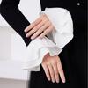 Womens Detachable Fairy Wrist Ruffle Cuffs White Flared False Sleeves For Sweater Dress Clothing Accessories