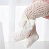Kids Bowknot Tights For Girl Lace Thin Mesh Toddler Baby Tight Children's Cotton Pantyhose Skinny Leggings Summer