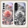 Ice Crystal-colored Roses For Samsung S26 S22 S8 9 10 S20 Ultra S21 Pro S22 Plus S23 FE S24Ultra S25 Edge S24+ Glass Phone Case