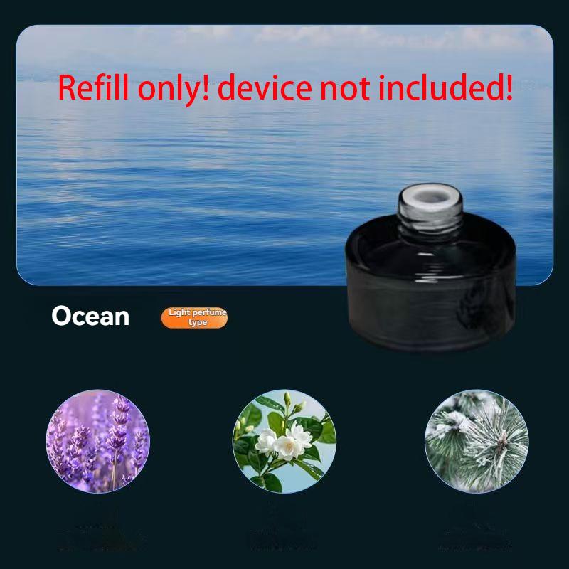 Smart Car Air Freshener Rechargeable Car Aroma Diffuser Cloud Mist with RGB Light for Automotive Interior Refill-Ocean