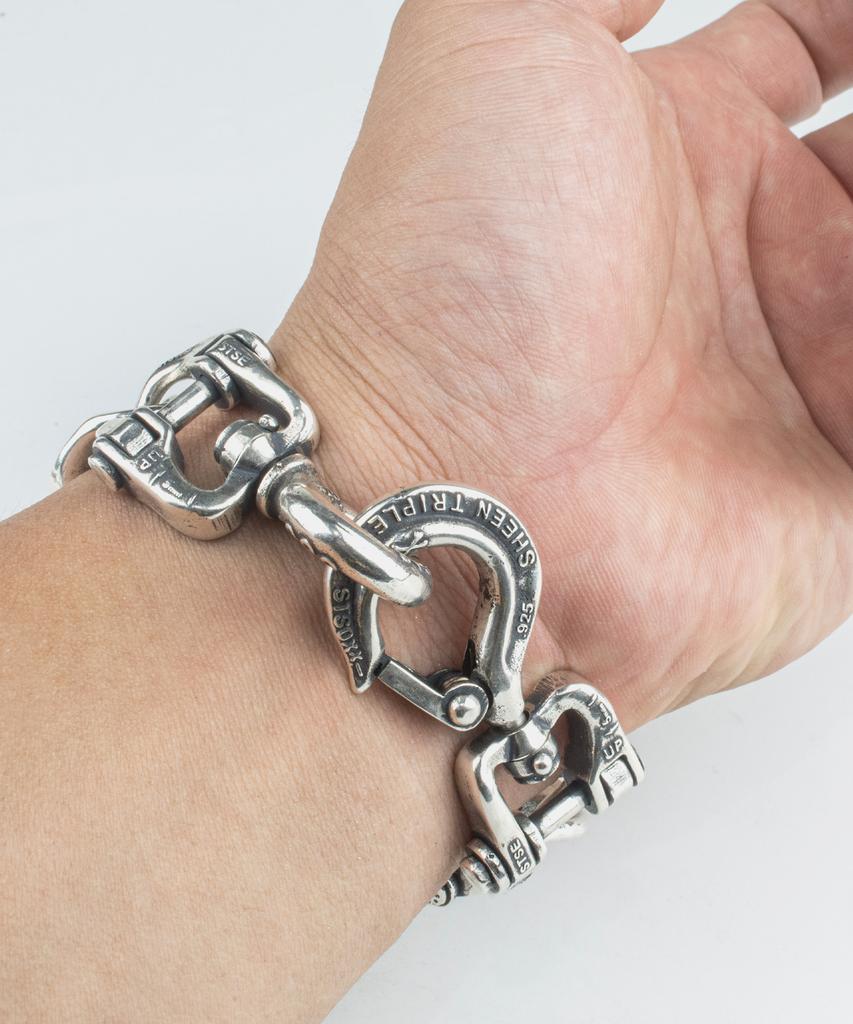 Sheen666 Industrial Series Sts009 Connecting Link Silver Bracelet