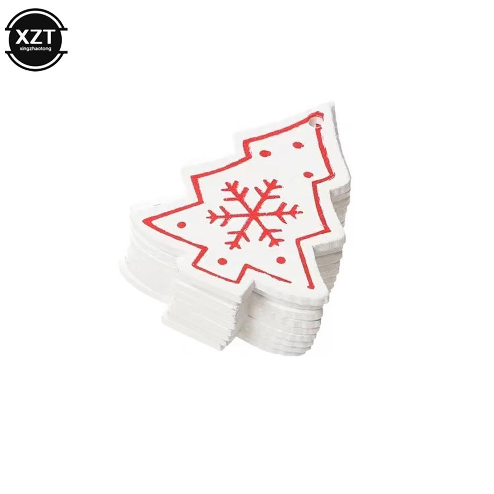 10PCs 5cm Wooden Christmas Ornaments Kids Toys For Chirstmas Tree Hanging Pendants Xmas DIY Decoration For Home Party New Year