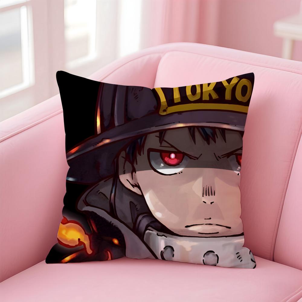 Beliebter Anime Fire Force Kissenbezug Bequemer Wendekissenbezug Ideal für Auto Sofa Schlafzimmer & mehr