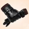 Men's PU Leather Gloves Keep Warm Motorcycle Full Finger Mittens  Man