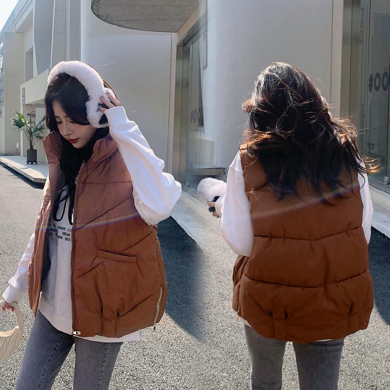 Down cotton vest women's winter short 2026 autumn and winter loose outer wear stand-up collar vest vest vest vest warm jacket