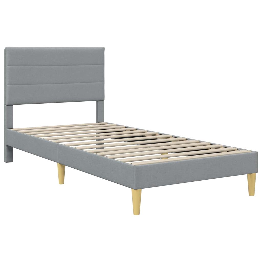 Bed Frame Light Grey 80 x 200 cm Polyester