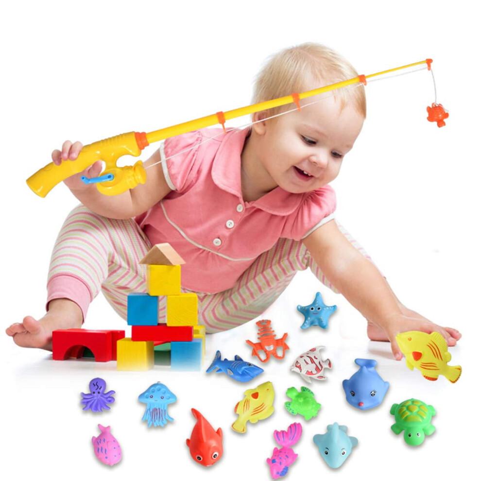 Interactive Bath Playset, Multi-Player Game With Magnetic Floating Toy, Ocean Sea Animals For Bathtub Pool Bathtime Learning, Unique Magnetic Fishing