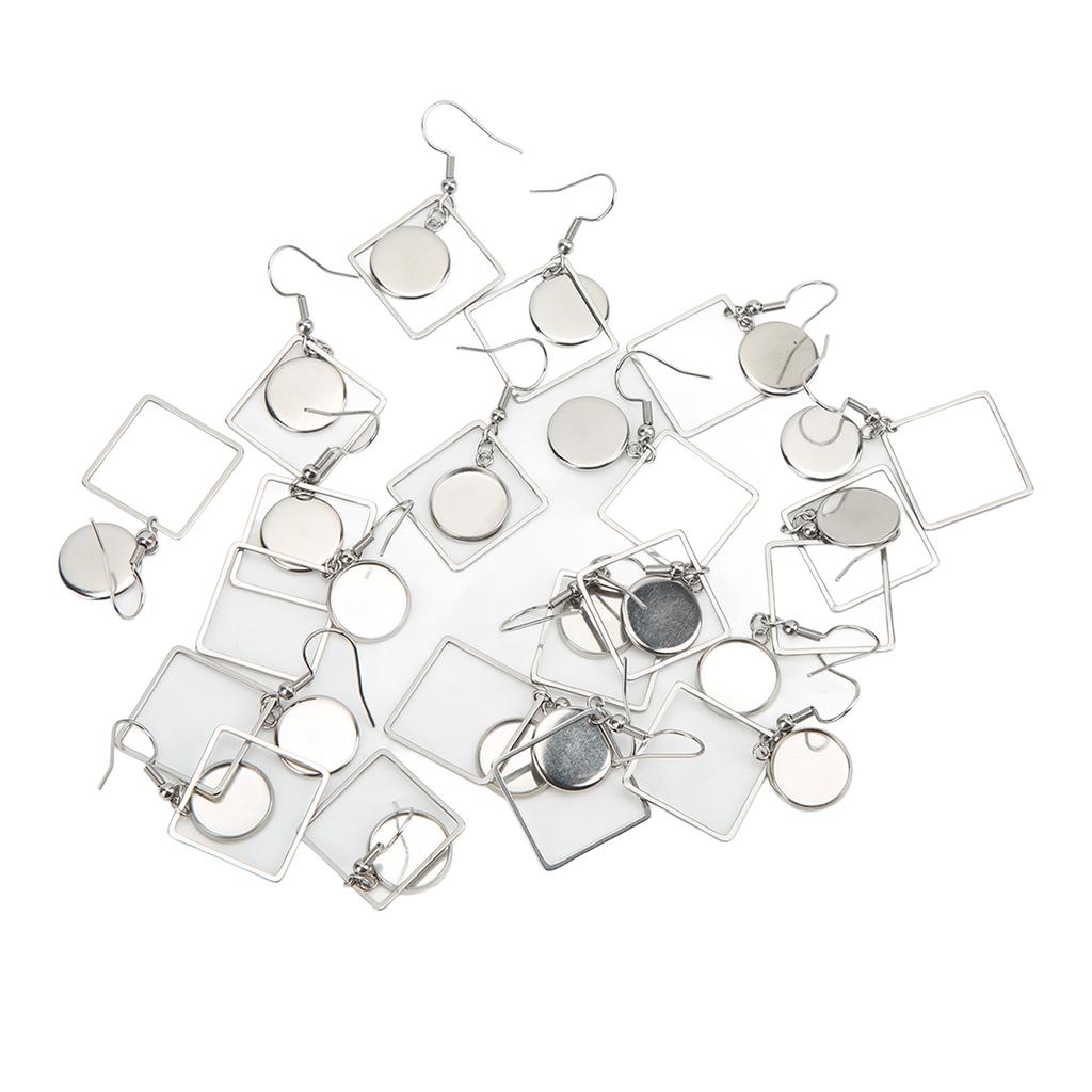 20PCS Earring Blanks Personality Hollow Out Stainless Steel DIY Earrings Trays for Jewelry Making DIY Craft