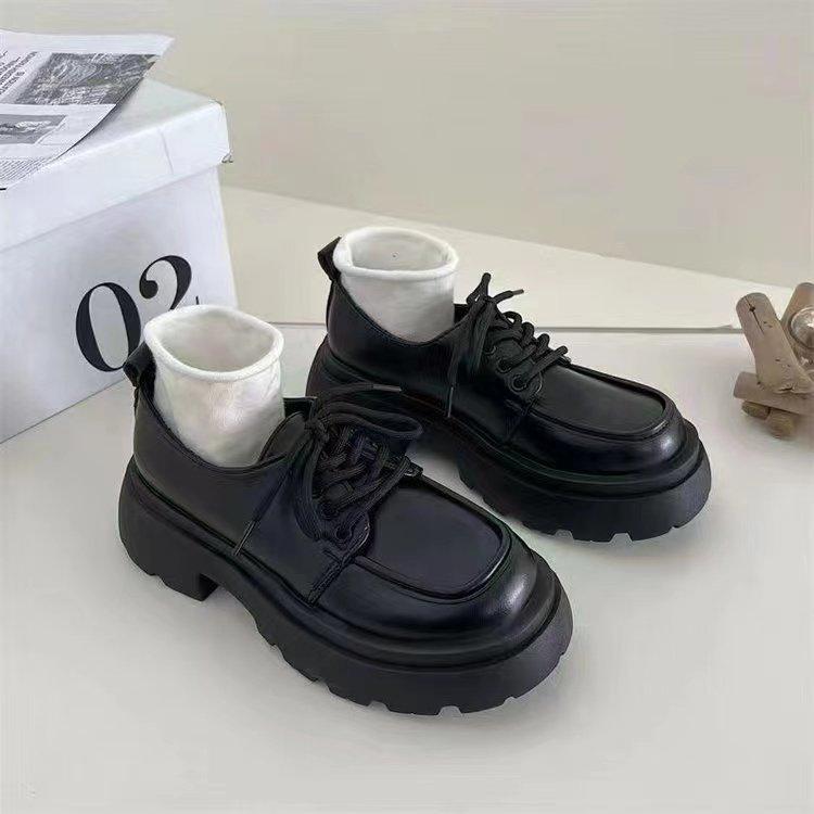 

Женские весенние черные туфли на плоской платформе, женские мокасины, туфли-лодочки, дизайнерские повседневные кожаные оксфорды 35 матовый черный
