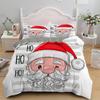 Christmas Duvet Cover Set 3D Print Cute Santa Claus Polyester Comforter Cover King Queen Size for Kid Boy Girl Teens Bedding Set