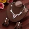 Fashion Stud Earrings Collarbone Chain Set Rhinestones Inlaid Bridal Wedding Jewelry  Engagements
