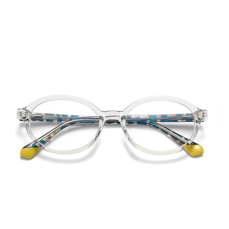 Anti Blue Rays Women Men Oval Prescription Glasses For Children  Spring Hinge Short-Sight Eyewear Diopter 0 -0.5 -0.75 To -6