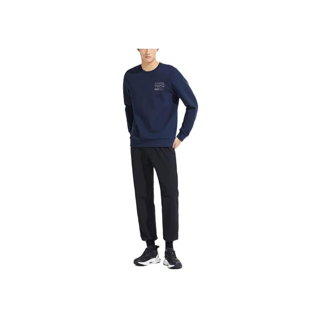 Anta Training Series Logo Print Sweatshirt Men sweatshirt Blue 152317725-2