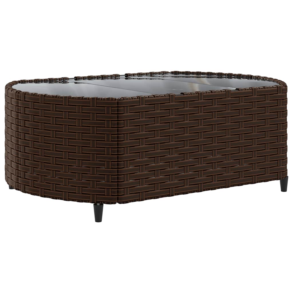 6 piece Garden Sofa Set with Cushions Brown Poly Rattan