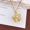 Necklace Rotatable Sun Flower Necklace Accessories Copper Plated Real Gold Color Retention Trendy Fashion Versatile Clavicle Chain