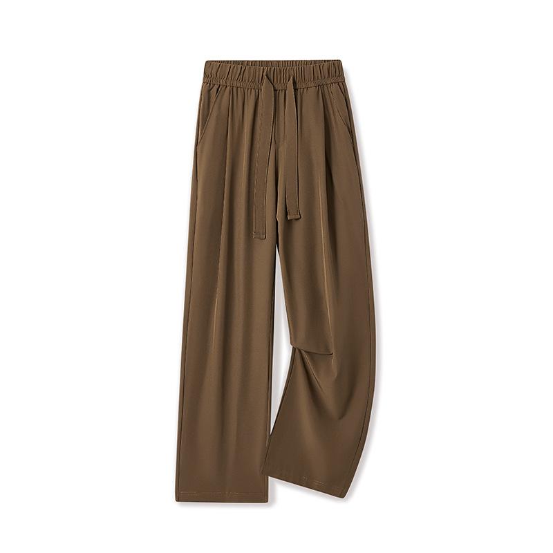 Mingge | Summer New Wide-leg Drape Pants Men's Solid Color Versatile Loose Straight Casual Pants
