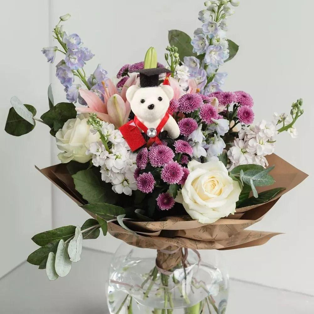 5Pcs Cute 12Cm Graduation Season Doctor Bear Dr. Bear Soft Cartoon Lovely Bear Cartoon Graduation Bear Dolls Student