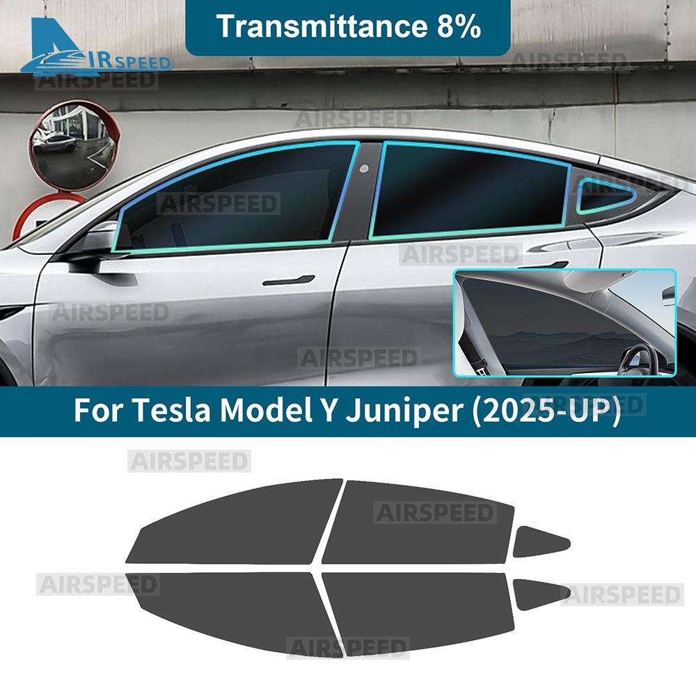 Solar UV Protector Summer Tint Film For Tesla Model Y Juniper 2025 2026-UP Car Front Rear Side Window Ceramics Trim Accessories  yhs9
