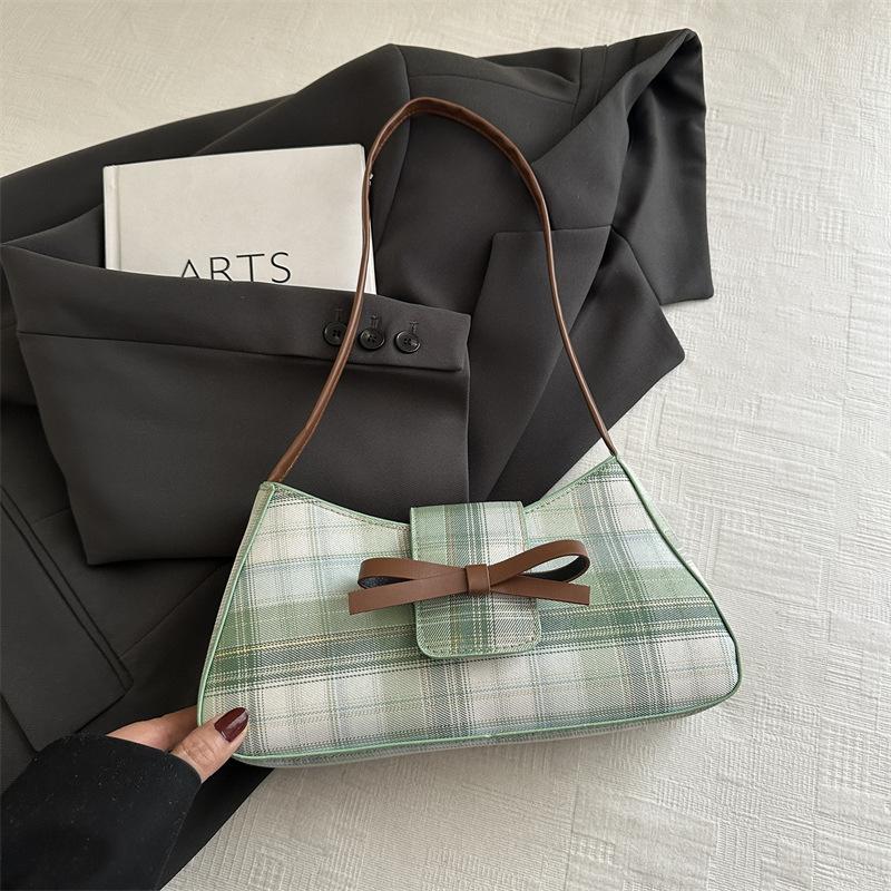

Trendy and beautiful women s handbags, new plaid fashion versatile casual shoulder armpit bags зелёный