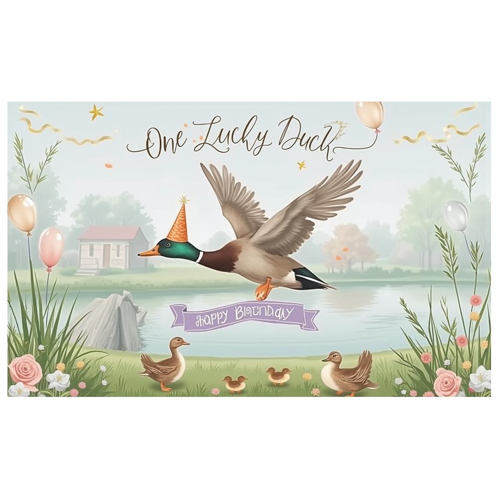 Geburtstagsfeier Kulisse Bauernhoftier Motiv One Lucky Duck Banner Rustikale Party Dekoration Ballon Akzent Für Geburtstag 1.