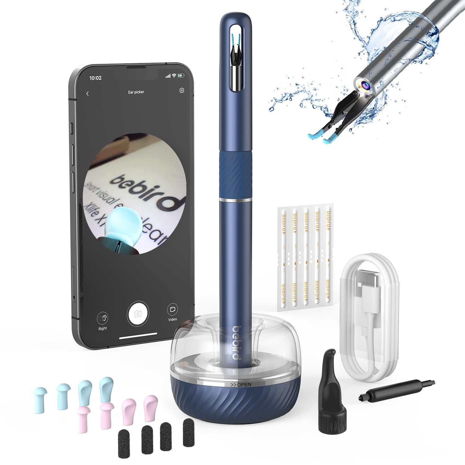 

BEBIRD Earpick Camera Note5 Pro с механическим пинцетом 1000 Вт и ушной ложкой со светодиодной подсветкой, беспроводной WIFI, совместимой с ушной серой, подходящей для ушной палочки