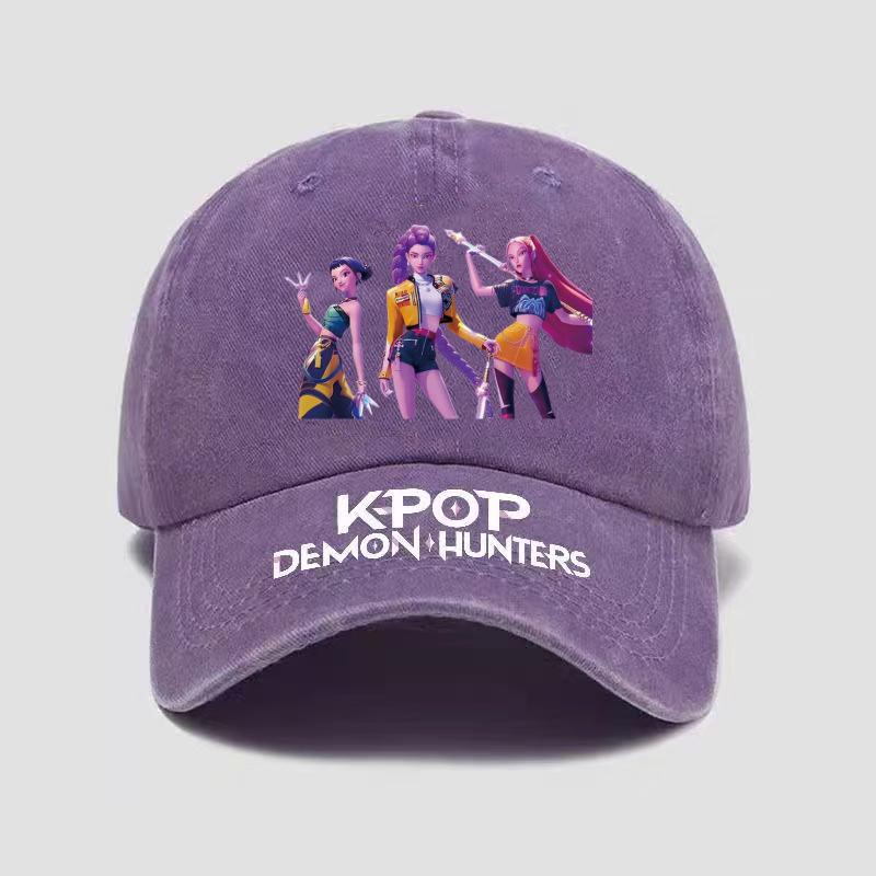 Demon Hunter Girls' Printed Baseball Cap, Retro Baseball Cap, Casual Cotton Sports Washed Cap
