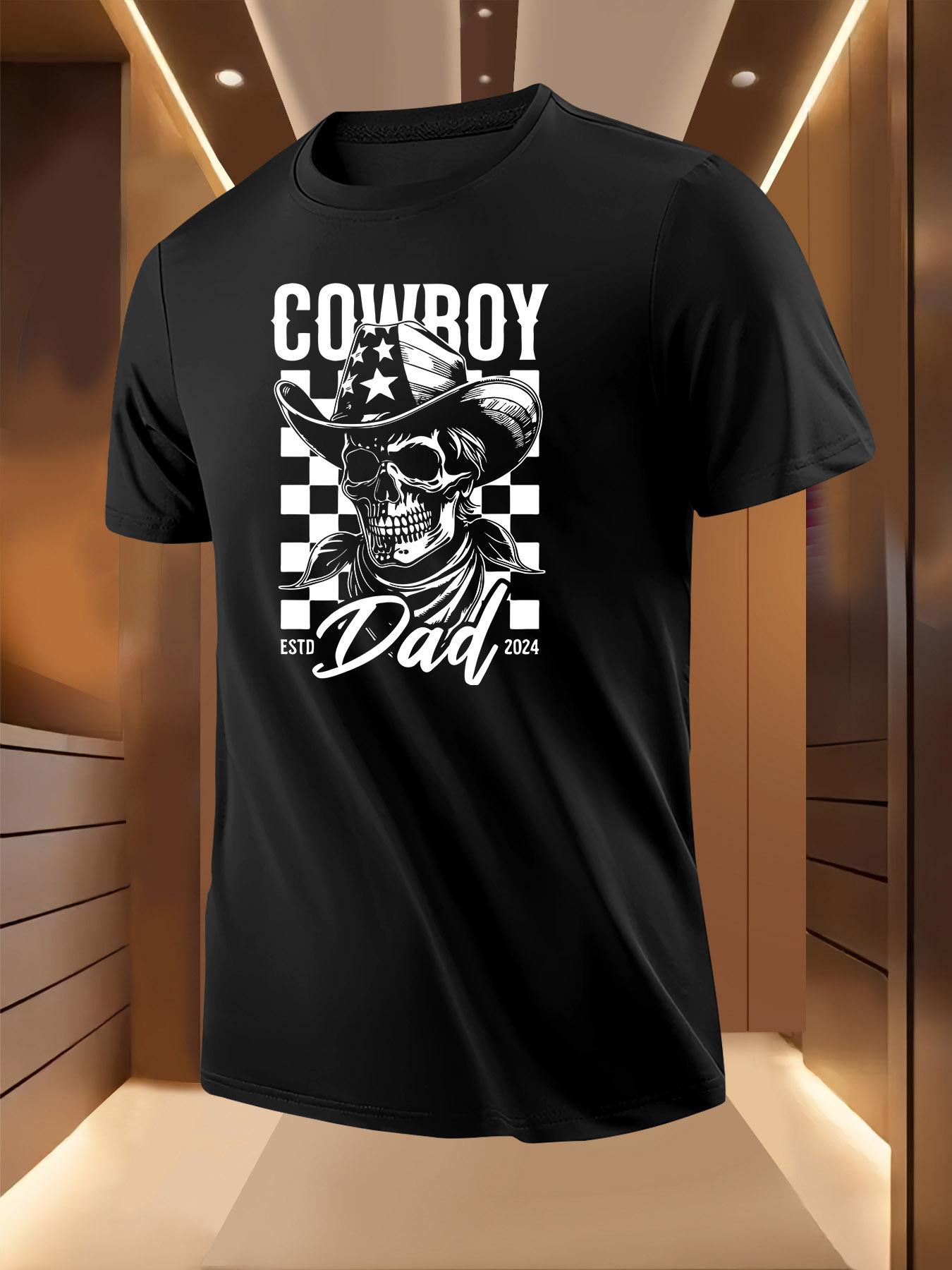White Graphic Print Tshirt - Cowboy Dad Vintage Western S... M