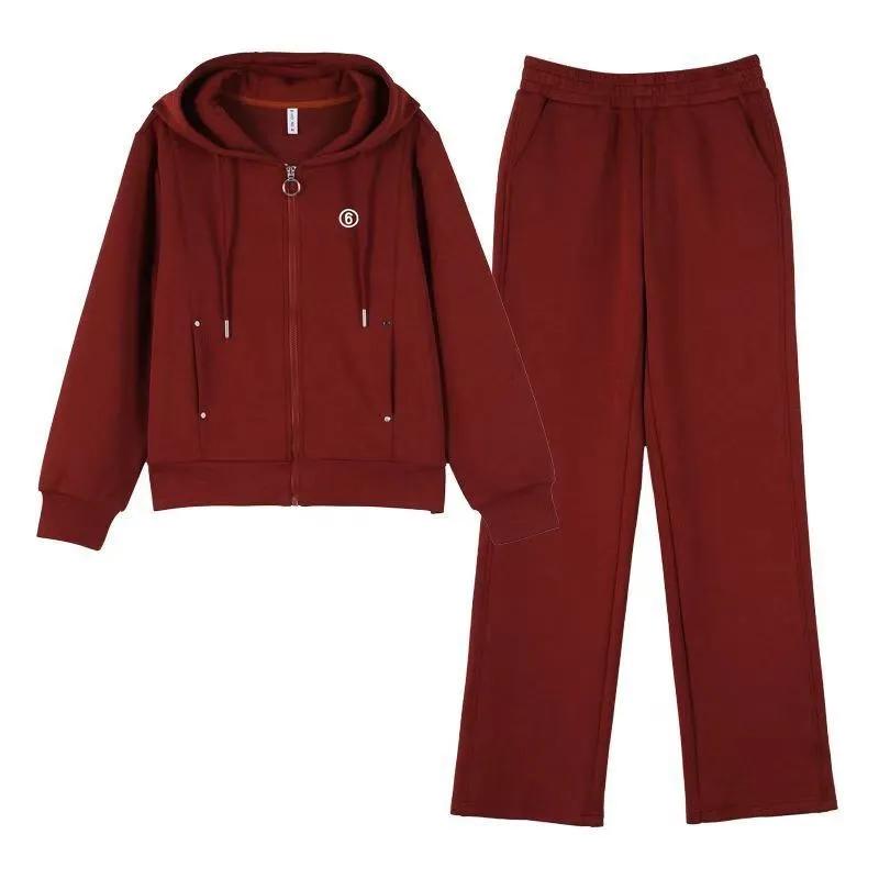 Ležérní sportovní souprava pro matku Dámská jarní a podzimní módní dámská mikina s kapucí a bunda Dvoudílná souprava