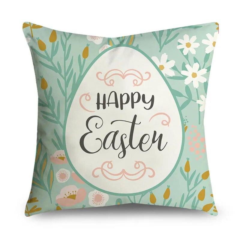 Dekorativer Kissenbezug mit Ostermotiv, fröhlicher Osterhase, Überwurf-Kissenbezug für Wohnzimmer, Sofa, Schlafzimmer, Heimdekoration