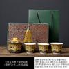 Thangka suspended gaiwan, three-talent tea brewing bowl cup, one pot, three-cup tea brewing set, ceramic kung fu tea set, small tea brewing set
