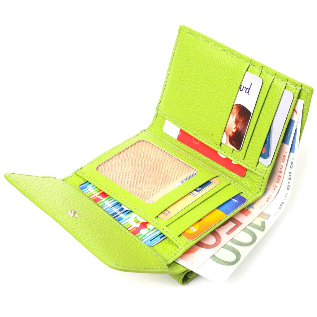 Youth Stylish Female Cats Made of Genuine Leather Flotar CANPELLINI Wallet 21598 Light Green