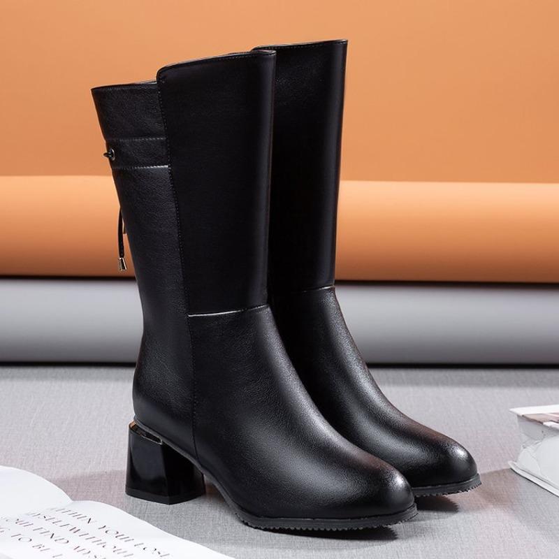 New Style Shoes: Thick Heels, High Heels, Versatile Long Boots, Knee-high Boots, Women's Shoes