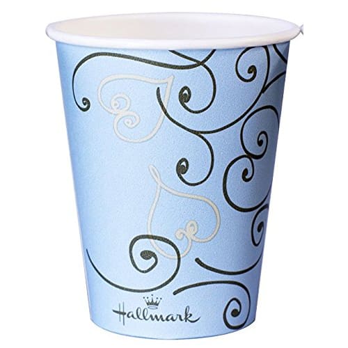 Sunnap Paper Cups, Polyethylene Laminated, Perfect for Hot or Iced Drinks, Heart Pattern, 3 Colors (White, Blue, Black), Hallmark, Stylish Design, Thi
