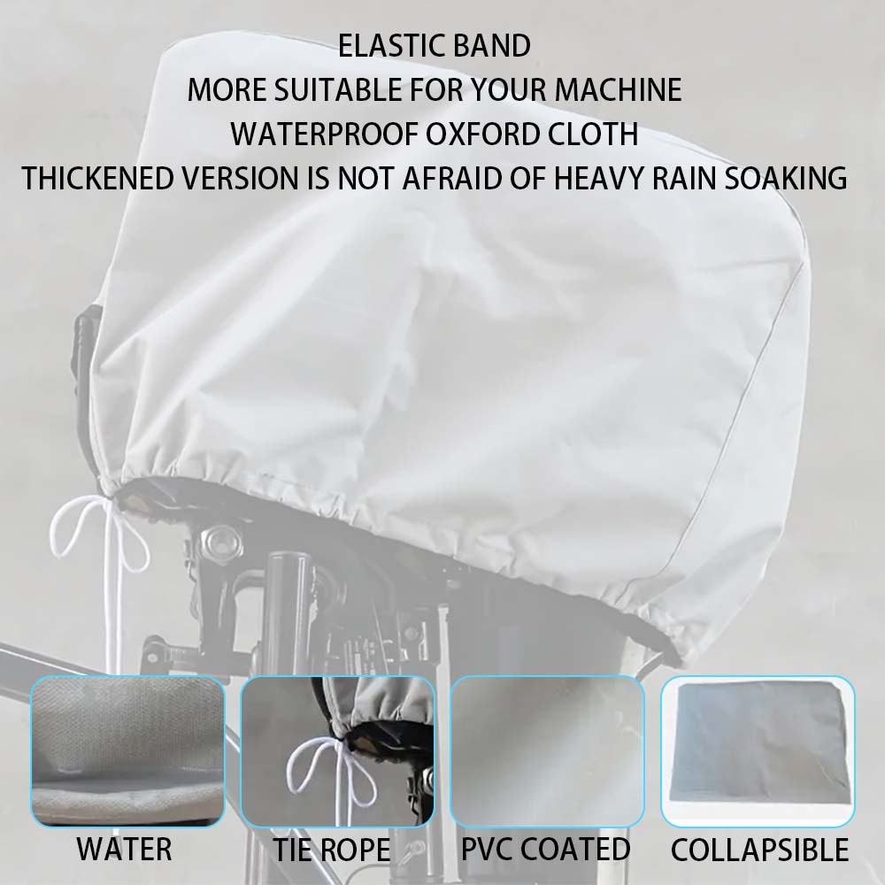 Winter Thickened and Durable Oxford Cloth Outboard Hood, Suitable for 6-250 Horsepower Ship Protective Cover