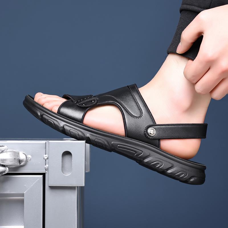 Fashion2024 Men's Fashion Handmade Sandals Leather Sandal for Man Comfortable and Durable Summer Outddoor Shoes Big Size 38-48