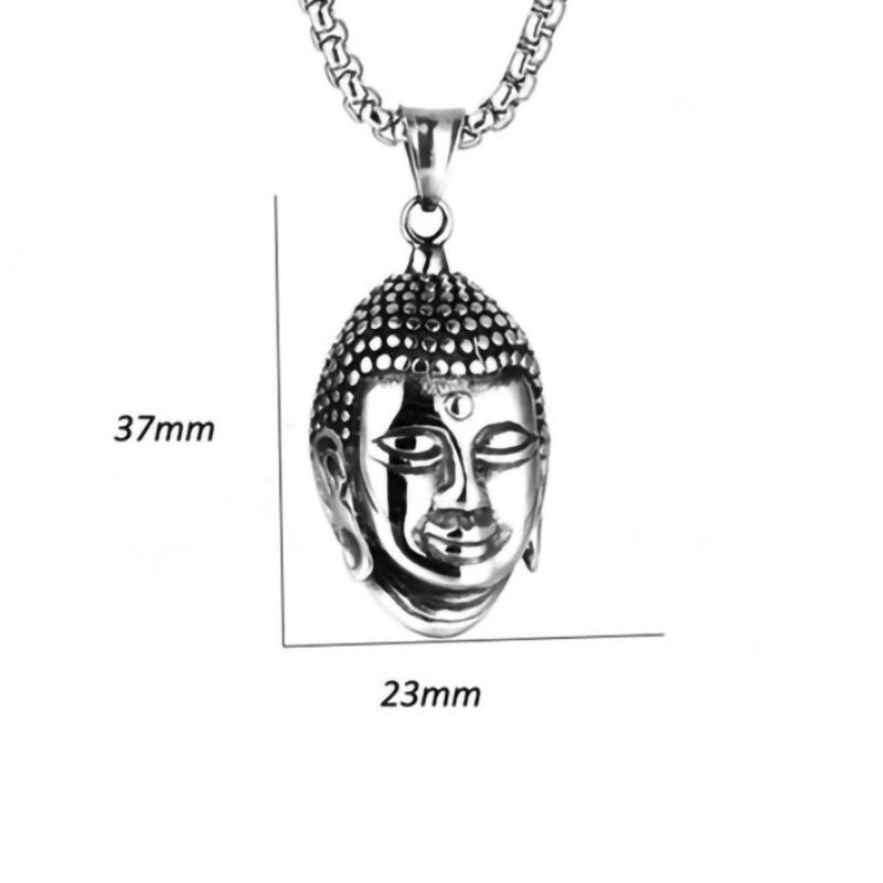 Necklace Ethnic Style Sakyamuni Tathagata Buddha Head Male and Female Buddha Statue Pendant