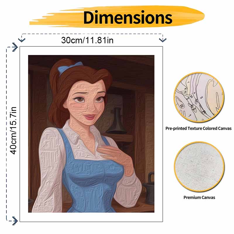 Disney digital oil painting art painting kit Belle Princess manual diy painting for home decorations