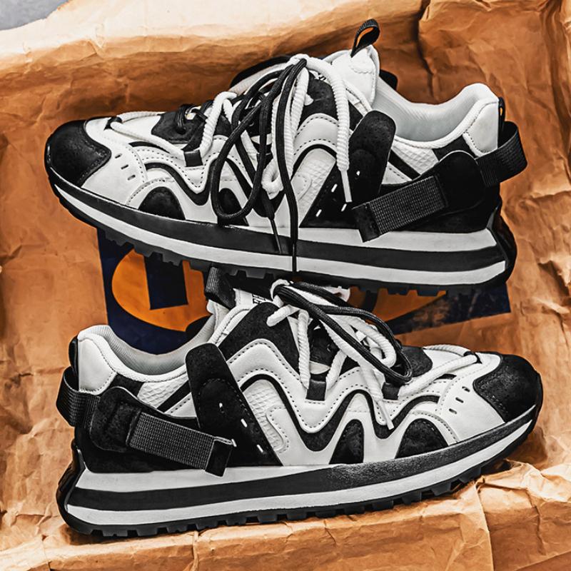 

Mens Sneakers with Comfy Non Slip Lace up Durable Shoes for Mens Outdoor Activities 44 чорний/білий