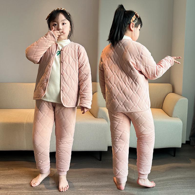 Silk Cotton Homewear for Kids: Warm Pants & Clothes for Boys and Girls - Perfect for Autumn/Winter.