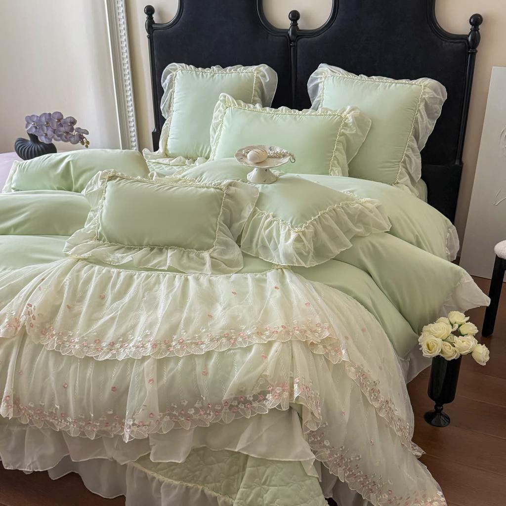 Lace Bedding Set Four-piece French Skin-friendly Breathable Bed Sheet Quilt Cover Pillowcase