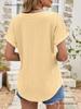 Women's Eyelet Summer Round Neck Short Sleeve Casual T-shirt