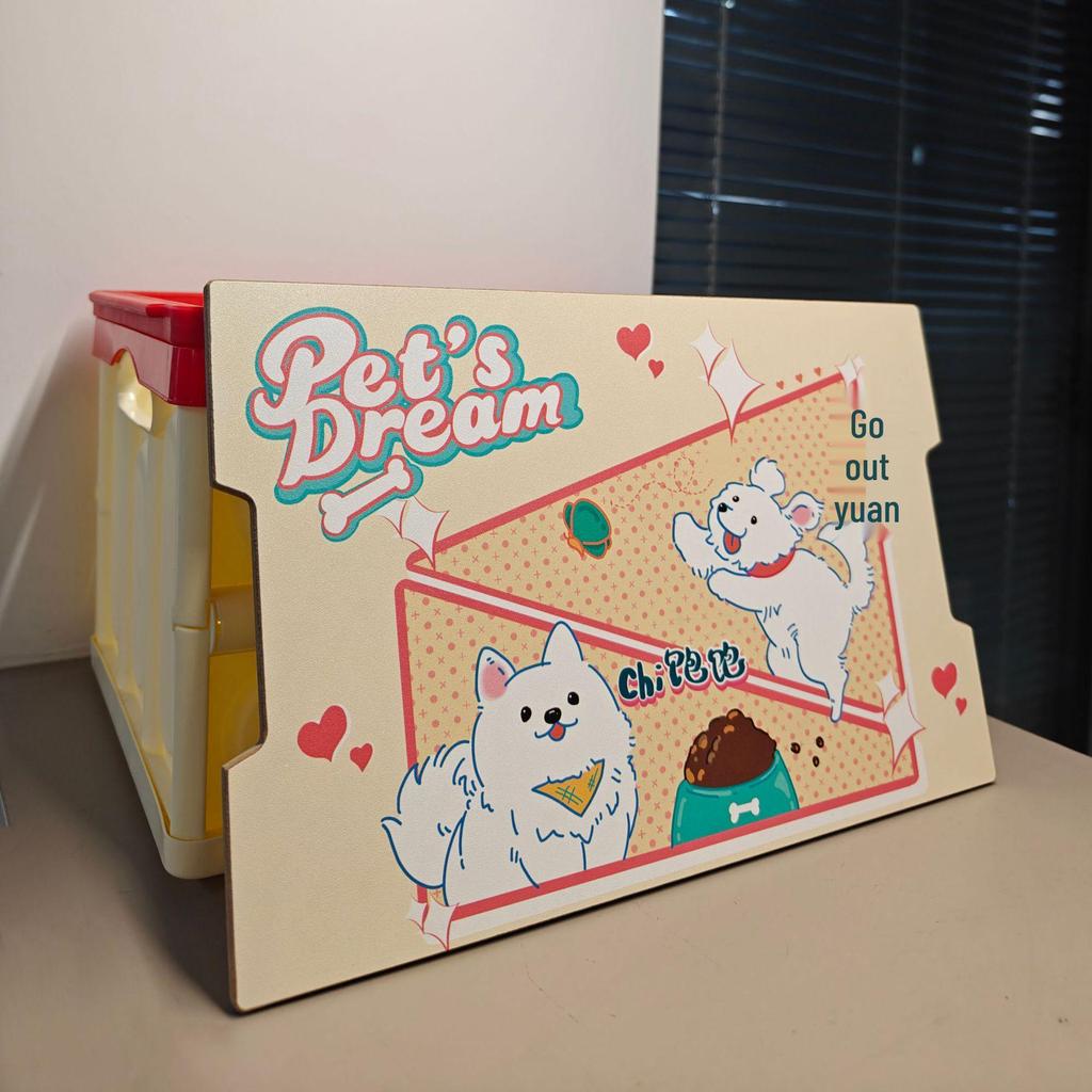 Colorful Foldable Cartoon Storage Box for Pet Snacks, Toys, and Camping Gear