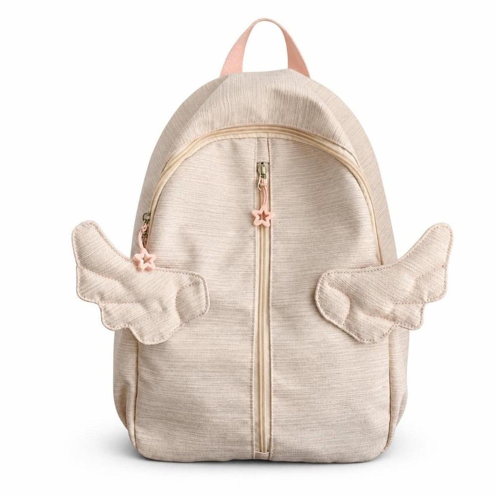 Nylon Angel Wing Backpack Pure Color Waterproof Fabric School Bag Large Capacity Lightweight Travel Backpack for Adults Student