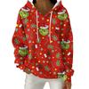 Women's Fashion Casual Christmas Print Pullover Long-Sleeve Hooded Sweatshirt