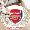 Arsenal F Benutzerdefinierter Name Runder Teppich, Teppich für Wohnzimmer Schlafzimmer Sofa Spielzimmer Dekoration, Rutschfeste Fußmatte
