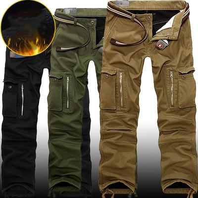 Winter Military Thick Fleece Cargo Pants Men Multi-pockets Baggy Cotton Casual Overalls Army Tactical Long Trousers Plus Size 40