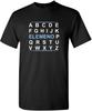 Alphabet Pattern Graphic Design T-shirt
