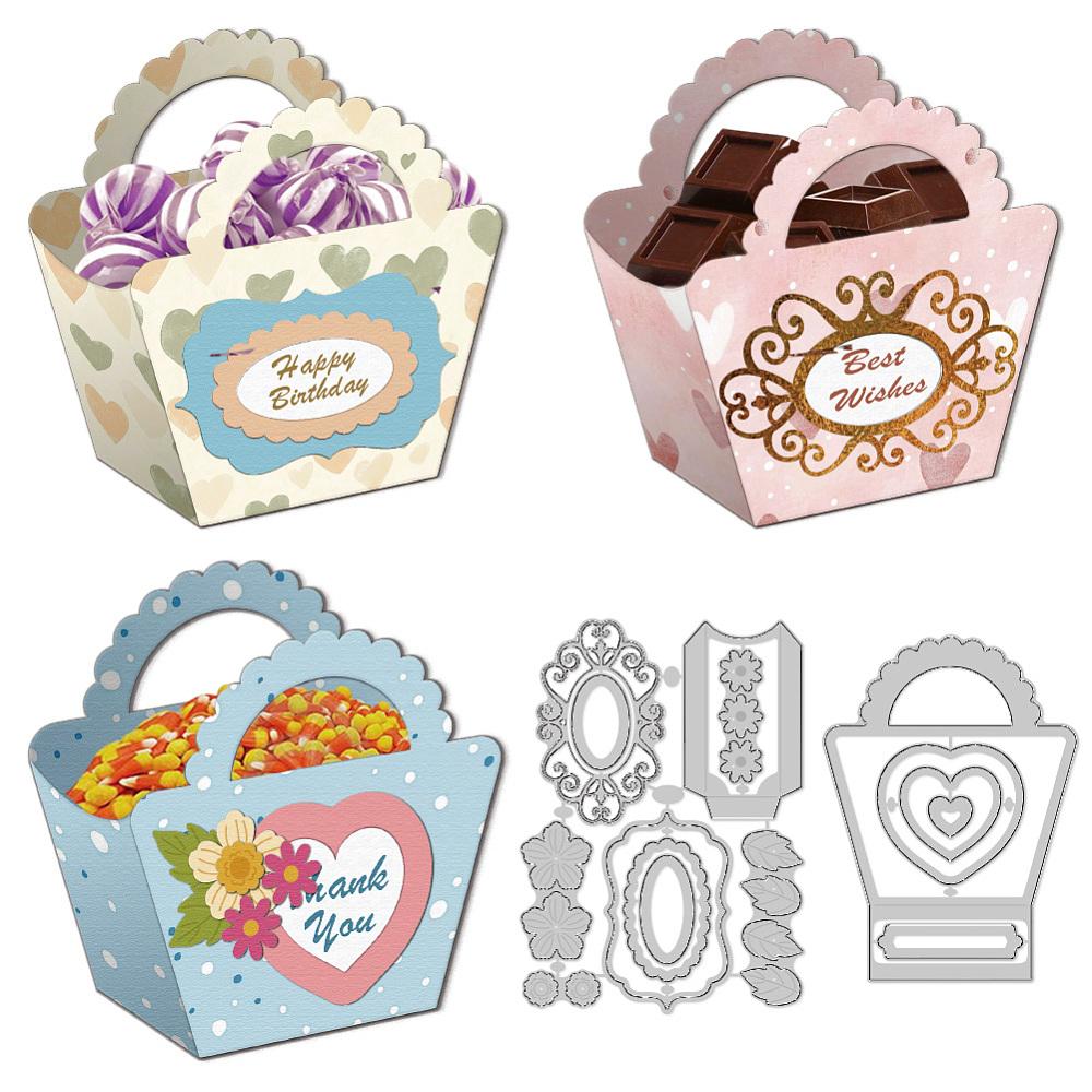 Candy Bag Theme Carbon Steel Cutting Dies Stencils for DIY Scrapbooking Photo Album Decorative Embossing Paper Card 98~109x133~151x0.8mm 2pcs/set